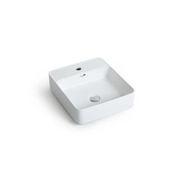 Posh Domaine Counter Overflow Basin 1 Taphole White