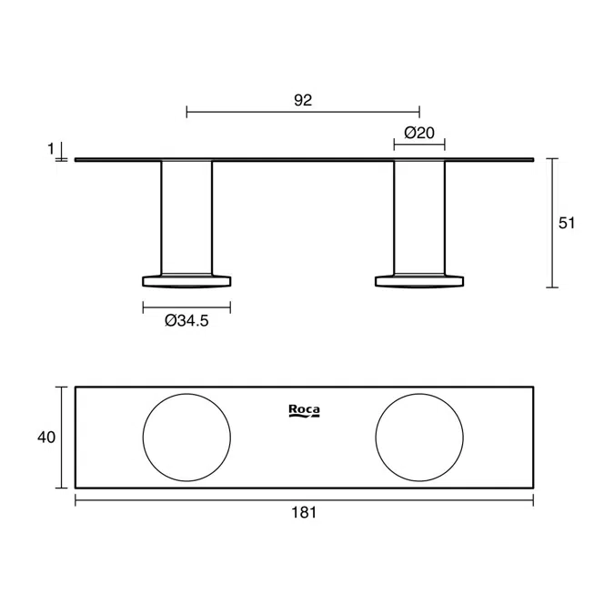 Roca Ona Double Robe Hook Chrome