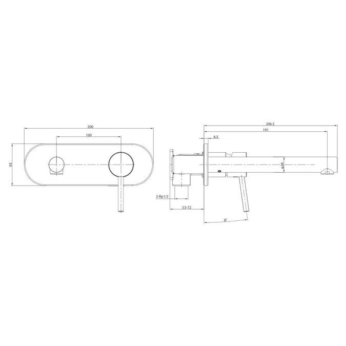 Mizu Drift MK2 Wall Basin Mixer Tap Set Chrome (4 Star)