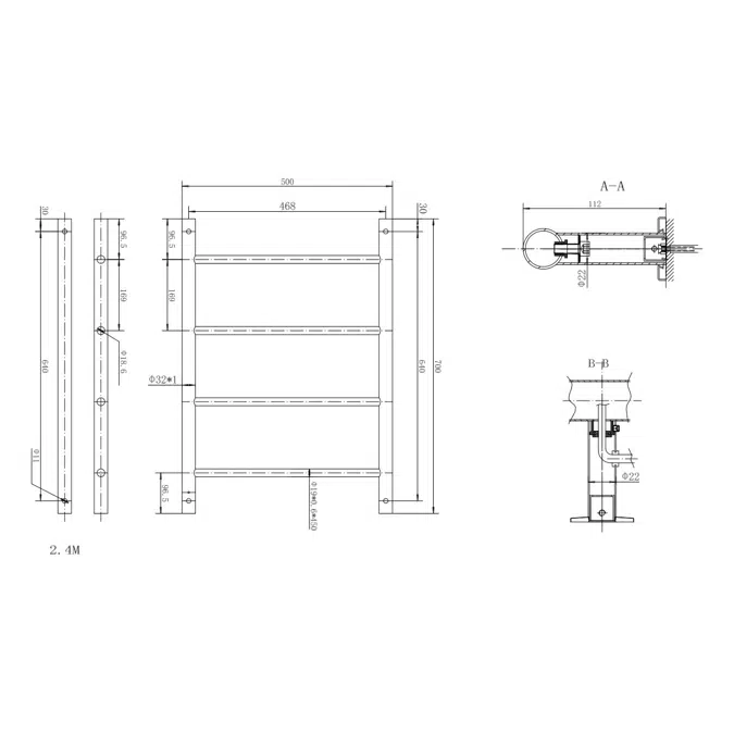 Posh solus heated online towel rail