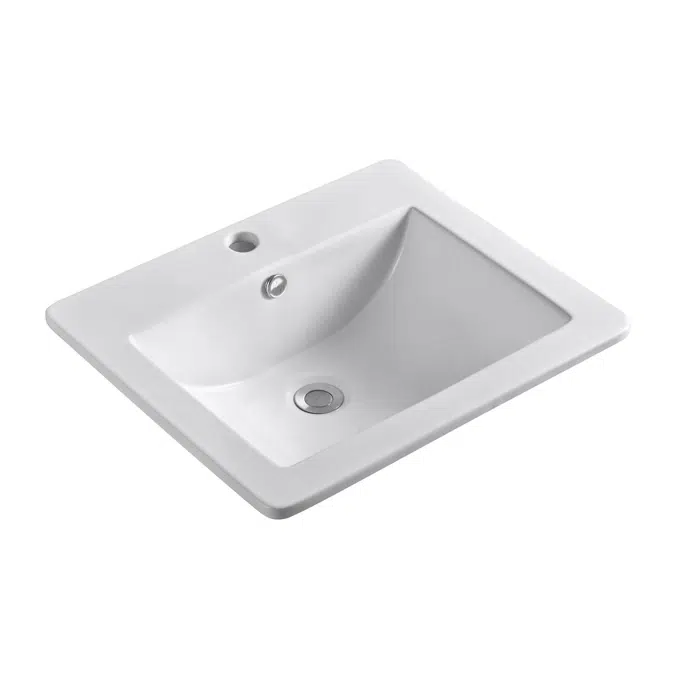 Posh Solus Vanity Basin 525 x 450mm 1 Taphole White