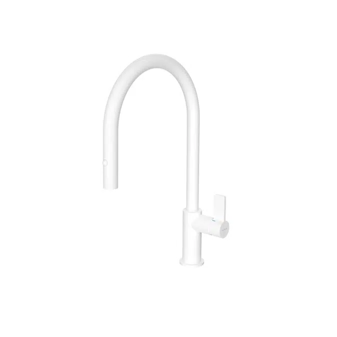 Nobili Flag Gooseneck Pull Out Sink Mixer Tap Matte White (5 Star) Lead Free