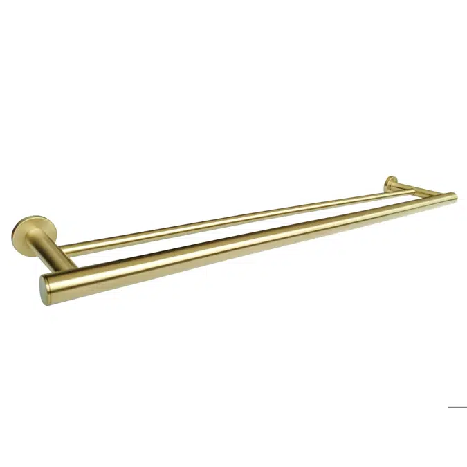 Mizu Drift Double Towel Rail 700mm Brushed Brass