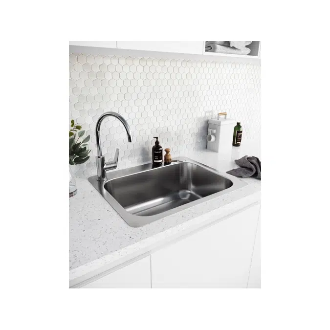 Posh Domaine Trough 45L with Bypass 2 Taphole Stainless Steel