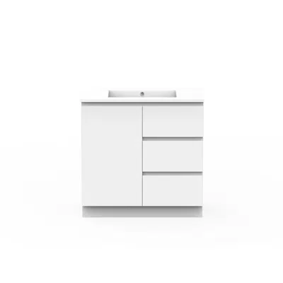 afbeelding voor Posh Domaine Conventional 900mm Floor Mounted Vanity Unit Cast Marble Centre Basin