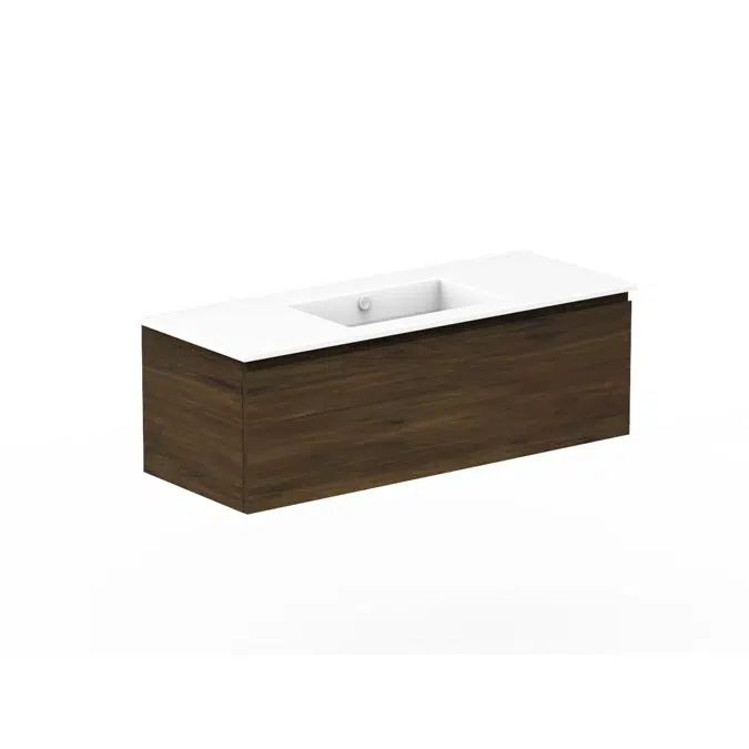 Posh Domaine 1200mm Wall Hung Vanity Unit All-Drawer Single Bowl Ceramic Top