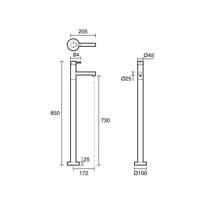 BIM objects - Free download! Sussex Scala Floor Mounted Bath Mixer Tap ...