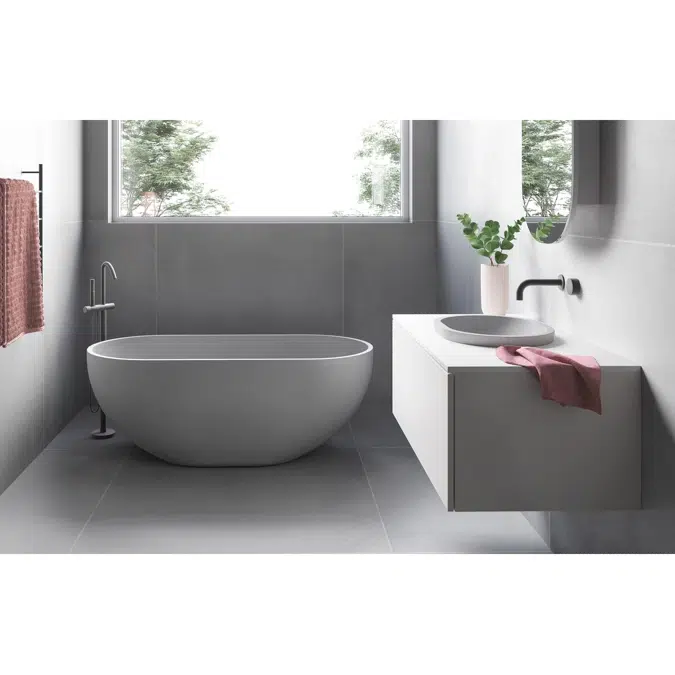 Omvivo Villa Oval Semi Inset Basin 485 Cove Grey