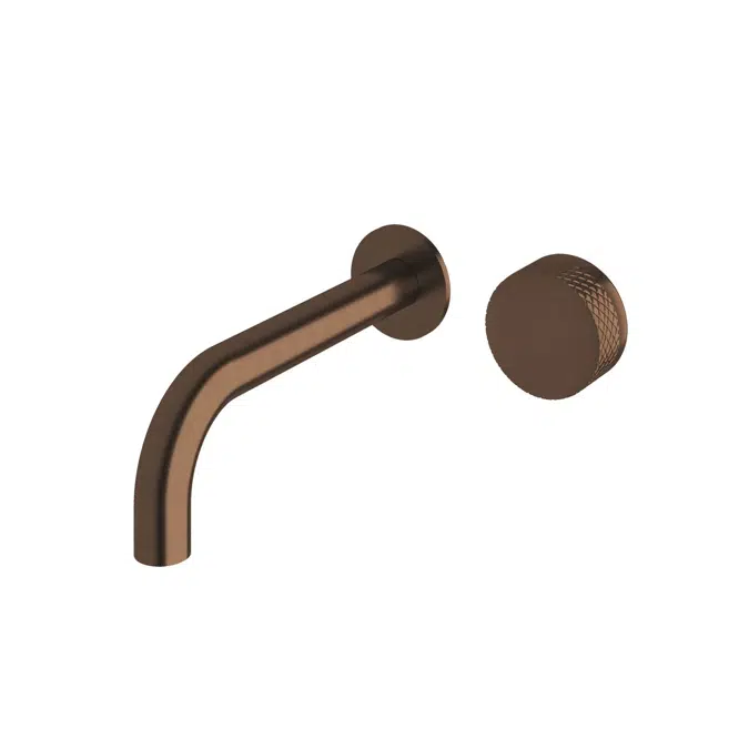 Milli Pure Progressive Wall Bath Mixer System 200mm with Diamond Textured Handle PVD Brushed Bronze