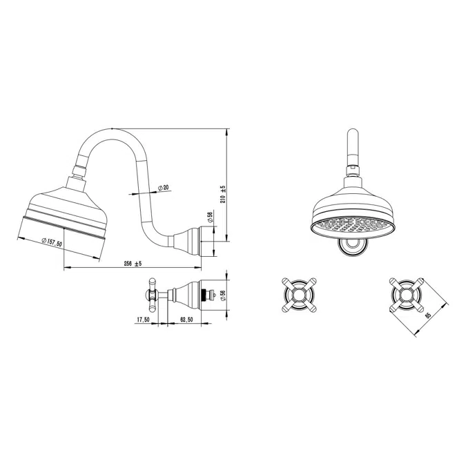 BIM objects Free download! Milli Monument Edit Gooseneck Shower Set