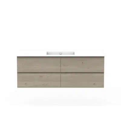 Posh Domaine 1500mm Wall Hung Twin Vanity Unit All-Drawer Single Bowl Ceramic Top için görüntü