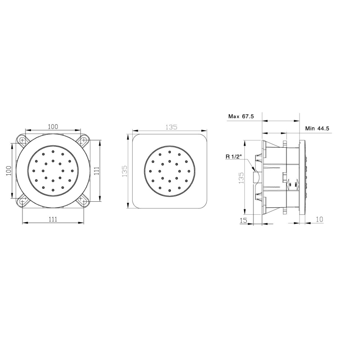 BIM objects - Free download! American Standard EasySET Body Jet Shower ...