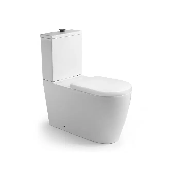 Wolfen 800 Close Coupled Back to Wall Rimless Toilet Suite with Double Flap Seat White (4 Star)