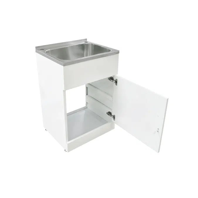 Posh Domaine Trough & Cabinet 45L with Bypass 2 Taphole Stainless Steel