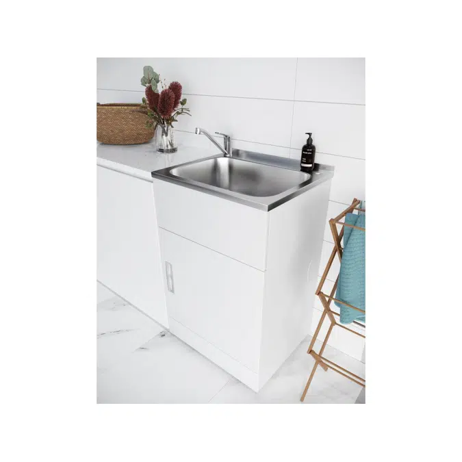 Posh Domaine Trough & Cabinet 45L with Bypass 2 Taphole Stainless Steel