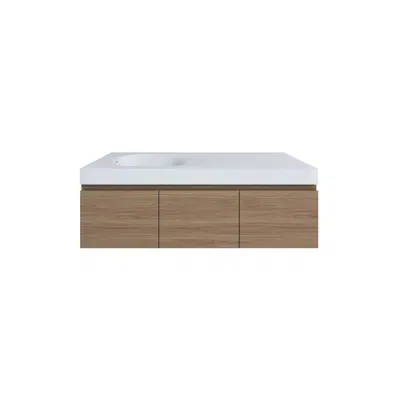 Obrázek pro Kado Lussi 1200mm Wall Hung Vanity Unit with Three Soft Close Doors Timber Finish