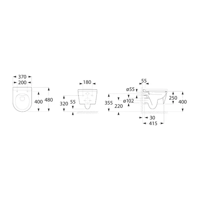 BIM objects - Free download! Roca Inspira Rimless Wall Hung Pan Soft ...