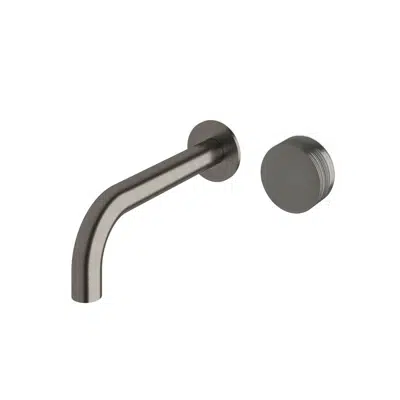 Image for Milli Pure Progressive Wall Basin Mixer Tap System 200mm with Cirque Textured Handle Brushed Gunmetal (3 Star)
