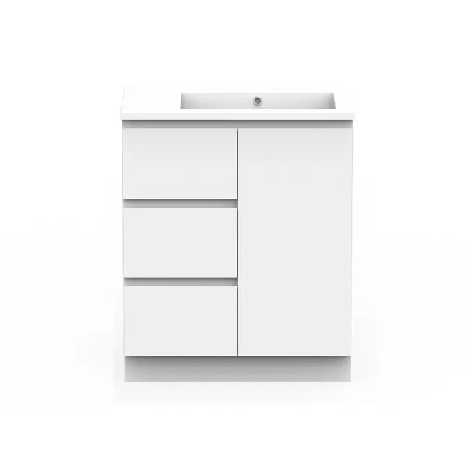 Posh Domaine Conventional 750mm Floor Mounted Vanity Unit Cast Marble Right Hand Basin