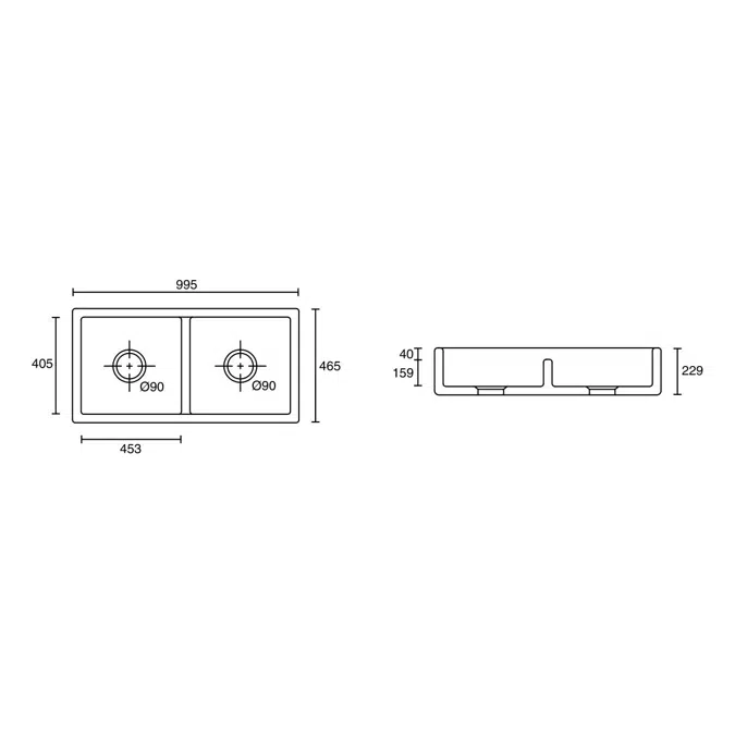 Shaws Preston 1000 Double Butler Sink