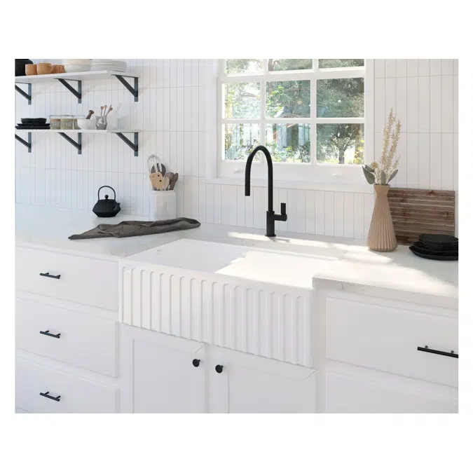 Memo Harper 1 3/4 Butler Sink Fireclay White