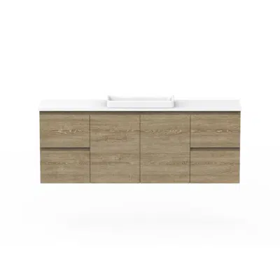 Image for Posh Domaine 1500mm Ensuite Wall Hung Vanity Unit Single Bowl Cherry Pie Top (no basin)