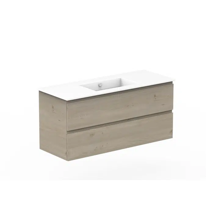 Posh Domaine 1200mm Wall Hung Twin Vanity Unit All-Drawer Single Bowl Ceramic Top