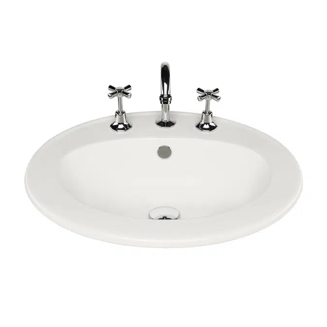 Base Vanity Basin with Overflow 3 Taphole 560 x 480mm White