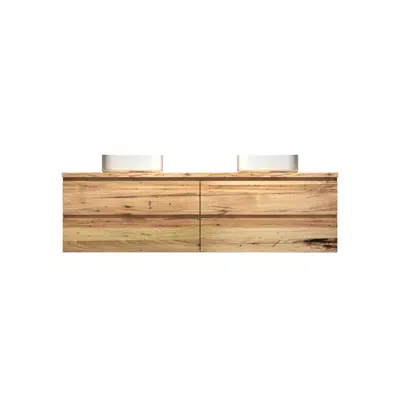 obraz dla Kado Arc Timber Twin Drawer 1800 Double Bowl Vanity Timber 32mm Top