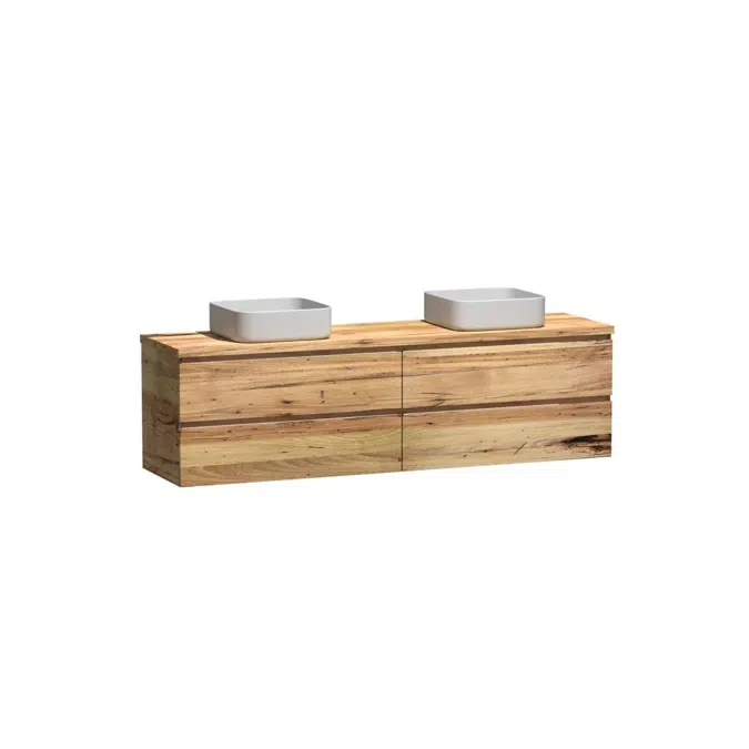 Kado Arc Timber Twin Drawer 1800 Double Bowl Vanity Timber 32mm Top