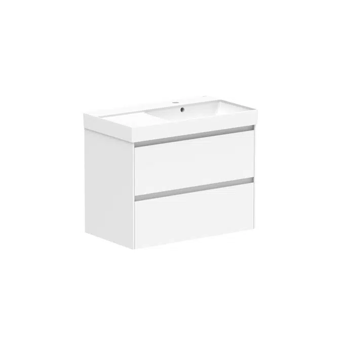 Roca Ona Vanity All Drawer Twin Right Hand Bowl 800mm Matte White