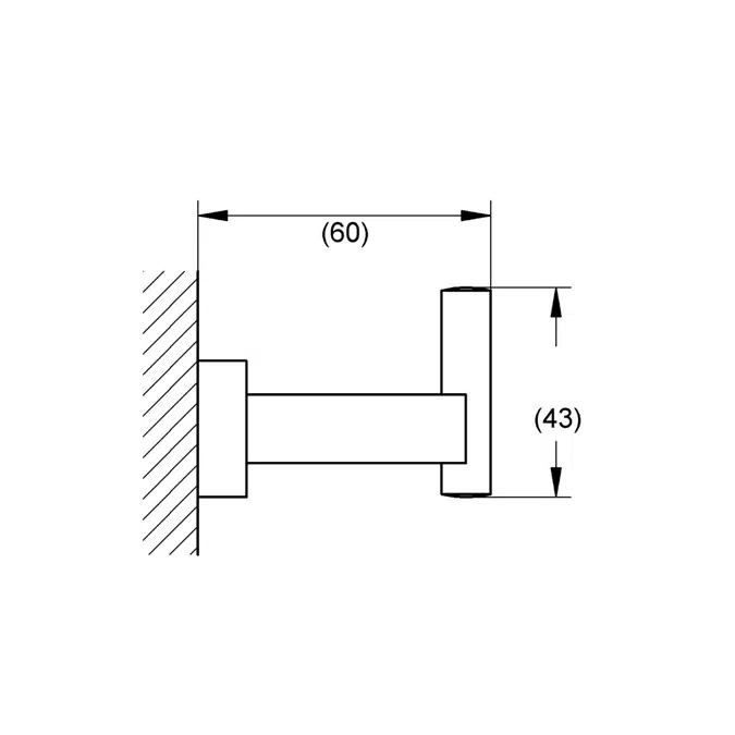 GROHE Essentials Cube Accessories Robe Hook Chrome