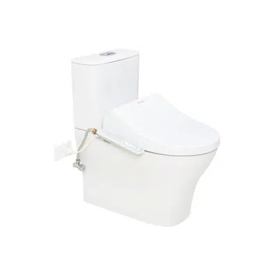 kuva kohteelle American Standard Signature Hygiene Rim Close Coupled Back to Wall Bottom Inlet Toilet Suite with SpaLet E-Bidet Seat (4 Star)