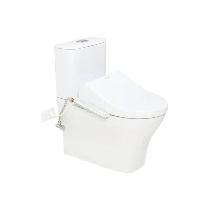 American Standard Signature Hygiene Rim Close Coupled Back to Wall Bottom Inlet Toilet Suite with SpaLet E-Bidet Seat (4 Star)