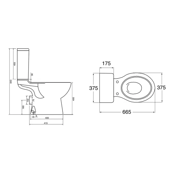 Posh Solus Square Close Coupled Toilet Suite P Trap with Soft Close Quick Release Seat White / Chrome New (4 Star)