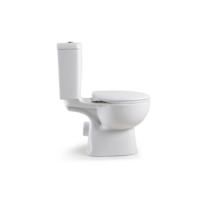 Posh Solus Square Close Coupled Toilet Suite P Trap with Soft Close Quick Release Seat White / Chrome New (4 Star)