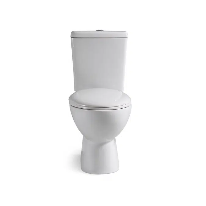 Posh Solus Square Close Coupled Toilet Suite P Trap with Soft Close Quick Release Seat White / Chrome New (4 Star)