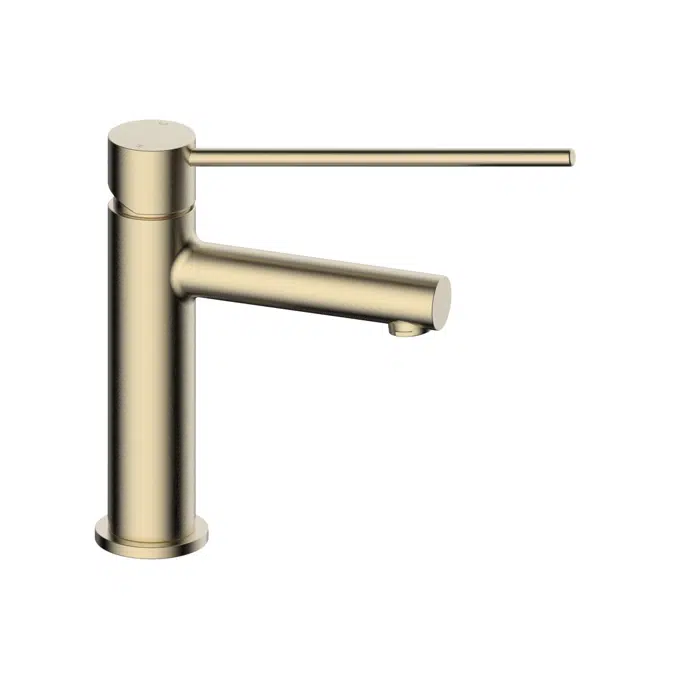 Mizu Drift Basin Mixer Straight Spout with Extended Lever Tap Brushed Brass (6 Star) Lead Free