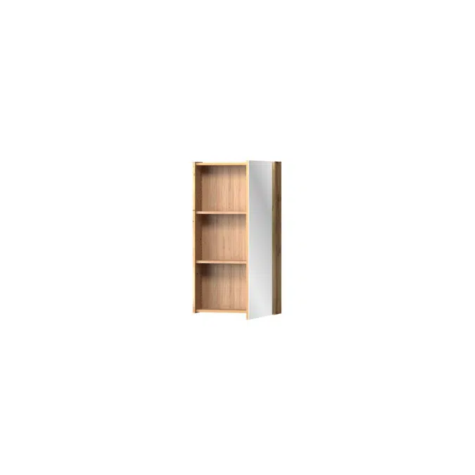 Kado Arc Shaving Cabinet 600W X 800H X 130D Single Door - Solid Timber Sides