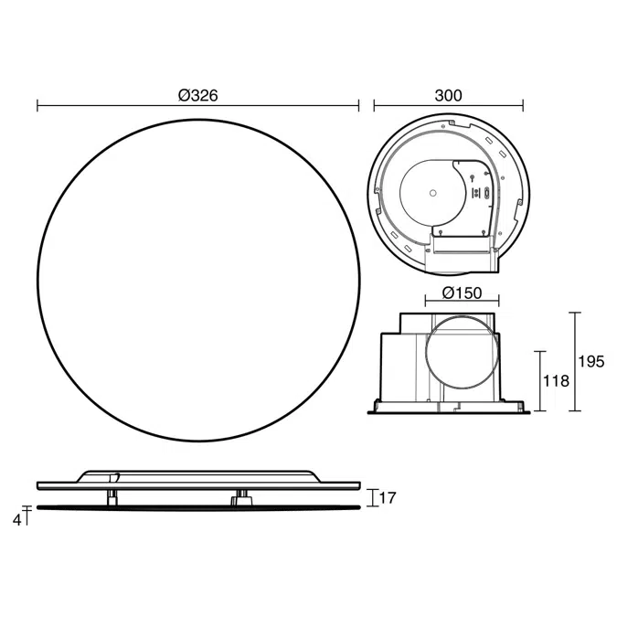 Kado Lux HiFlow 250 Exhaust Fan Round Matte White