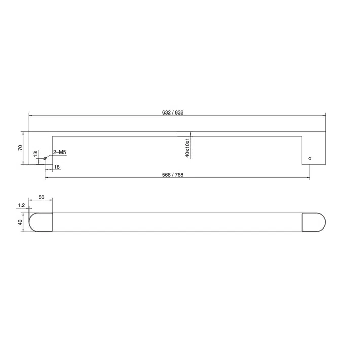 Mizu Soothe Heated Towel Rail 630 (Each) (Less Transformer) Matte Black