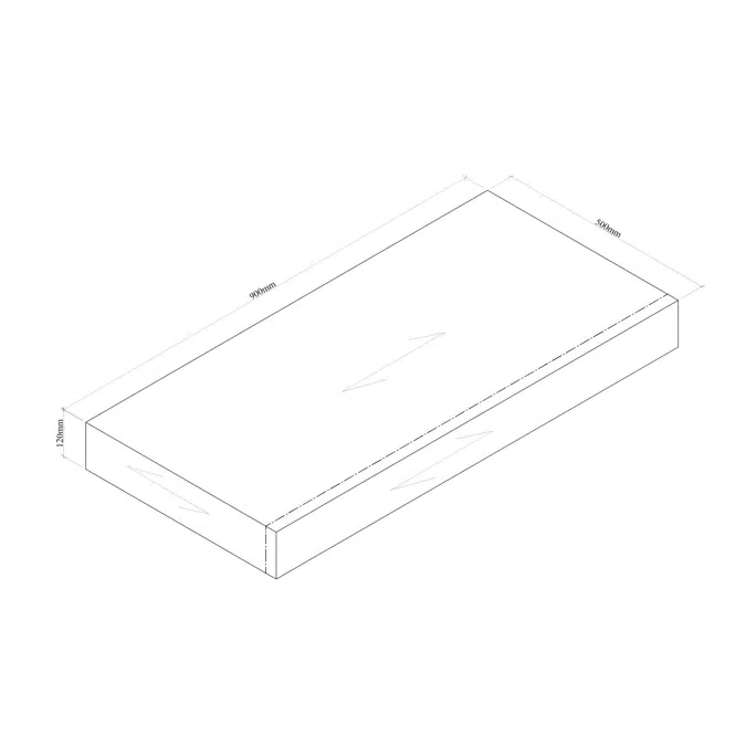 Kado Arc Basin Shelf 900mm x 500mm American Solid Oak