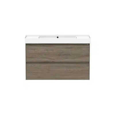 รูปภาพสำหรับ Roca Ona Vanity All Drawer Twin Centre Bowl 1000mm Dark Elm