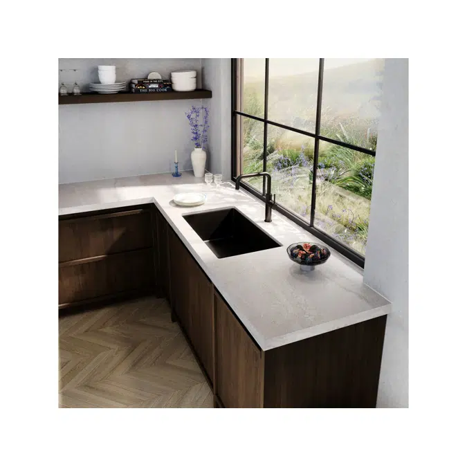 Memo Freya Mega Bowl Sink No Taphole Granite Black