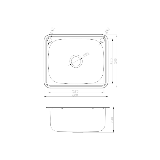 Objetos BIM - ¡Descarga gratis! Base Inset Laundry Trough 1 Taphole ...