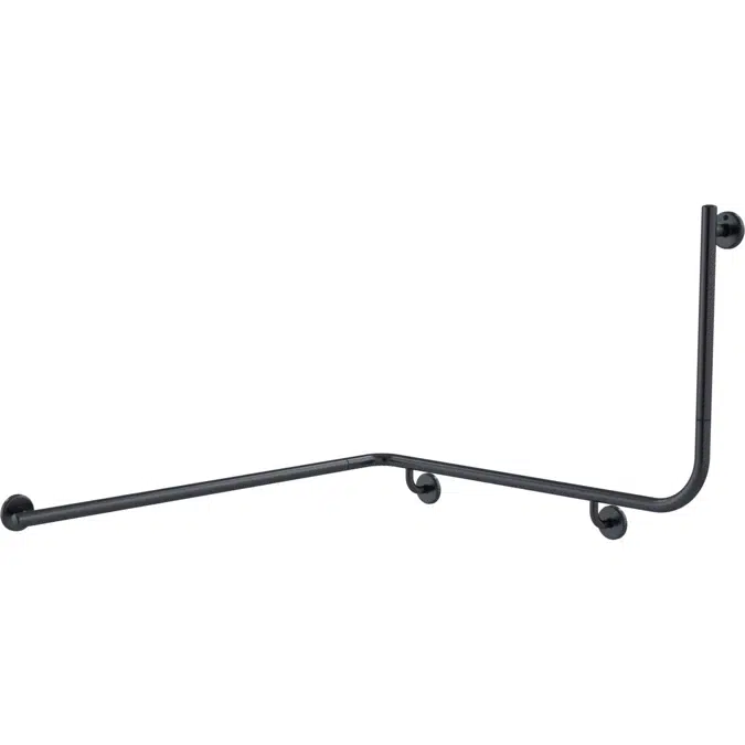 Mizu Drift 1110 x 1030 x 600 x 90 Degree Accessible Grab Rail Modular Left Hand Brushed Gunmetal