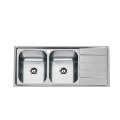 imagem para Posh Solus MK3 Double Bowl Inset Sink, 1 Taphole, Left Hand Bowl Stainless Steel