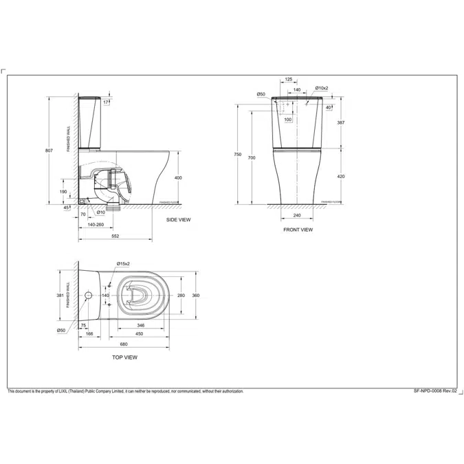 American Standard Cygnet Square Hygiene Rimless Close Coupled Back To Wall Back Inlet Toilet Suite White (4 Star)
