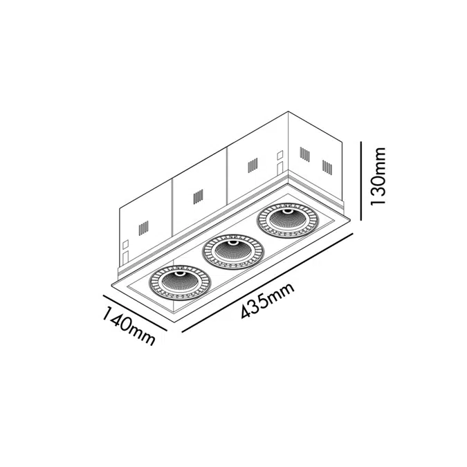MINI COLIN-3 Grey recessed 54-75W 2700K 56°