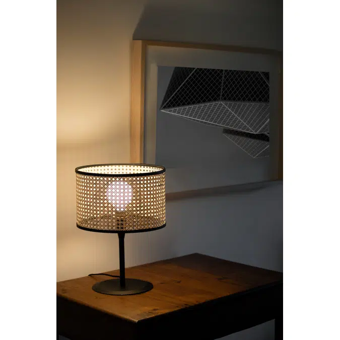 MAMBO Black/rattan table lamp